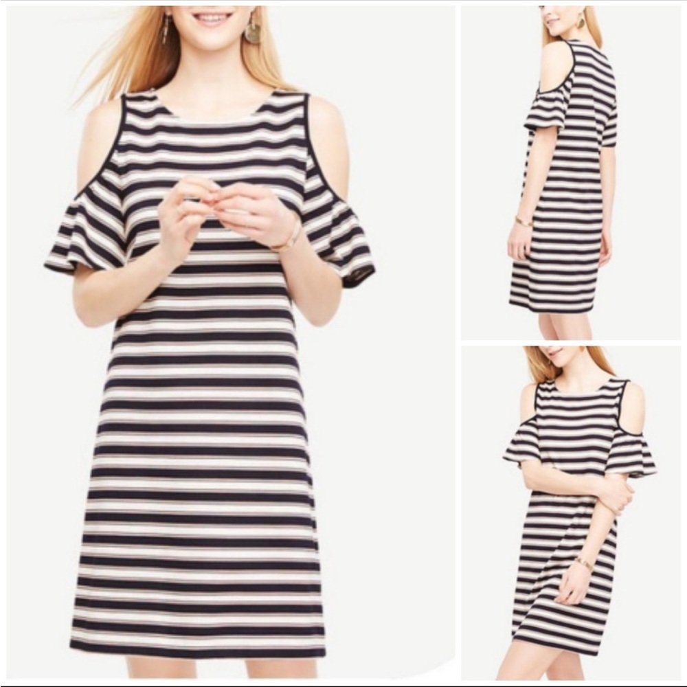 Ann Taylor Stripped off the shoulder dress
